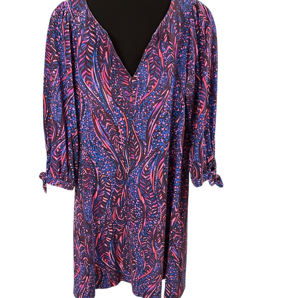 Lili Pulitzer Pink and Blue Patterned Dress